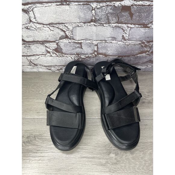 Suzanne Rae Black Synthetic Ankle Strap Platform Wedge Sandals Women Sz 40EU/9.5 - Picture 2 of 16